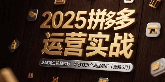 2025拼多多运营实战：店铺定位选品技巧，爆款打造全流程解析(更新6月-创业吧