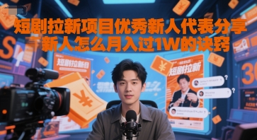 短剧拉新项目优秀新人代表分享新人怎么月入过1W的诀窍-创业吧