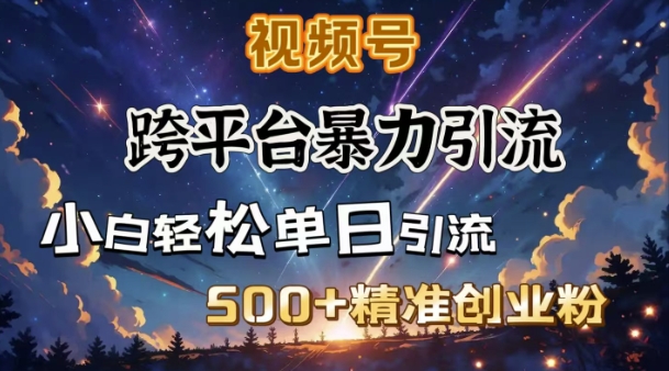 跨平台暴力引流，私域完美闭环，日引500+精准创业粉-创业吧