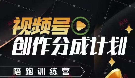 视频号创作分成计划陪跑训练营，手把手教会你如何制作视频，细水长流型项目-创业吧