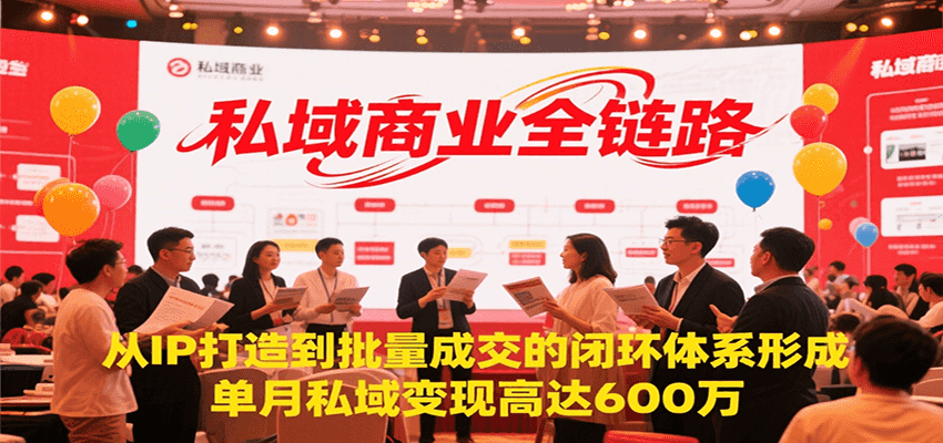 私域商业全链路，从IP打造到批量成交的闭环体系形成，单月私域变现600万-创业吧