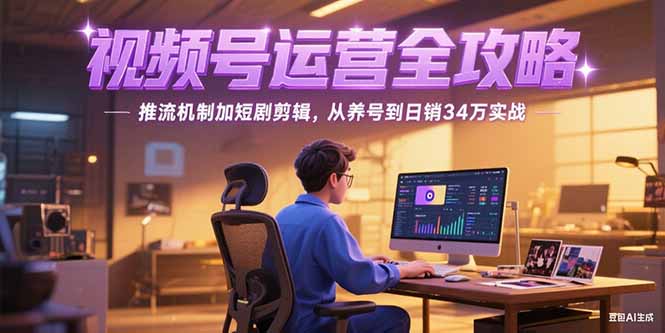 2025视频号运营全攻略，推流机制加短剧剪辑，从养号到日销34万实战-创业吧