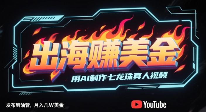 出海挣美金，用AI制作七龙珠真人视频，发布到油管，条条爆火，月入几W美刀-创业吧
