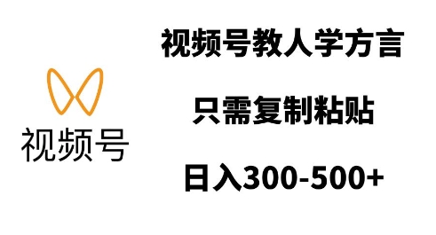 视频号教人学方言，只需复制粘贴，日入多张-创业吧