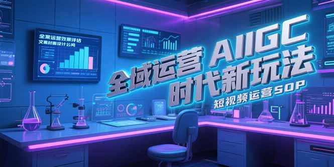 全域运营AIGC时代新玩法，文案封面设计公式，短视频运营SOP-创业吧