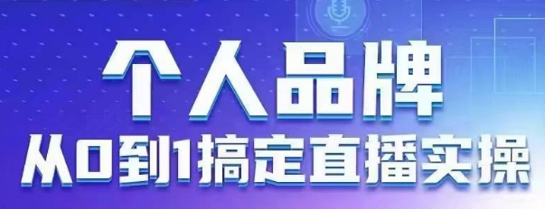 个人品牌：从0到1搞定直播实操，用直播为你的个人品牌赋能，六大实操板块，放大个人影响力-创业吧