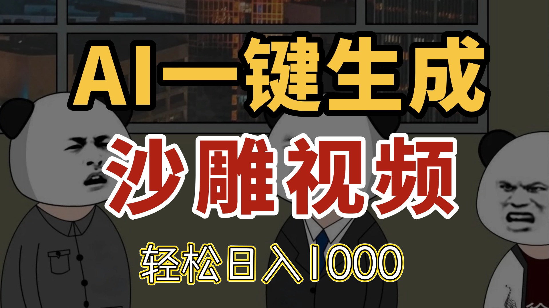 AI一键生成沙雕视频，一条视频千万播放，轻松日入1000-创业吧
