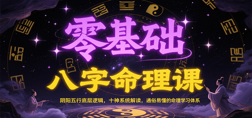 零基础八字命理课：阴阳五行底层逻辑，十神系统解读，通俗易懂的命理学习体系-创业吧