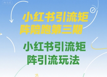 小红书引流矩阵陪跑第三期，小红书引流矩阵引流玩法-创业吧