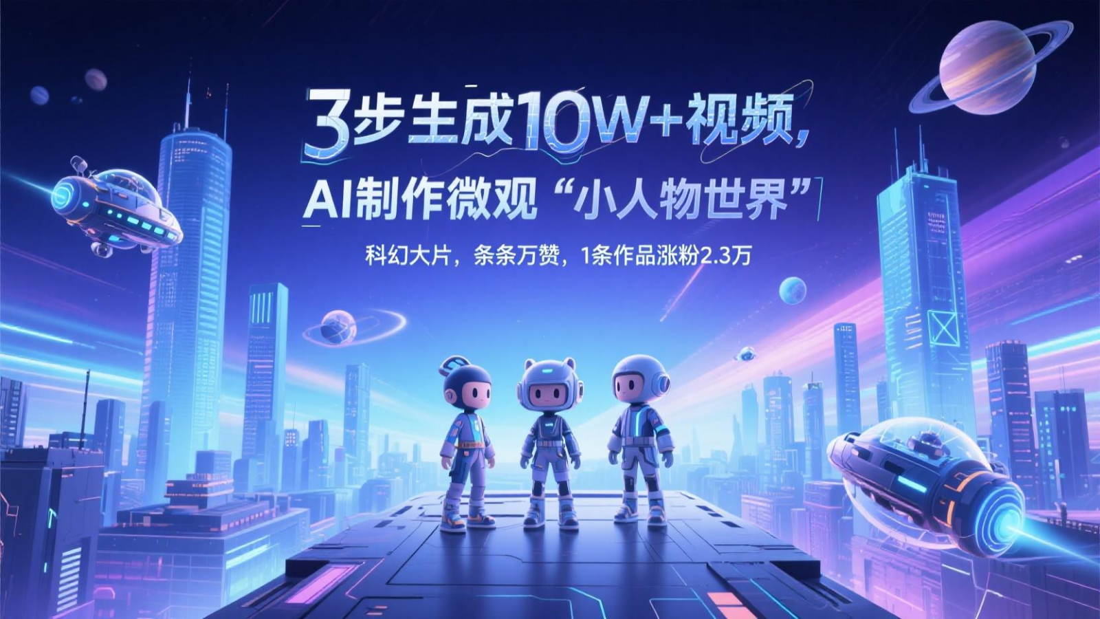三步生成10W+视频，AI制作微观“小人物世界”科幻大片，条条万赞，1条作品涨粉2.3万-创业吧