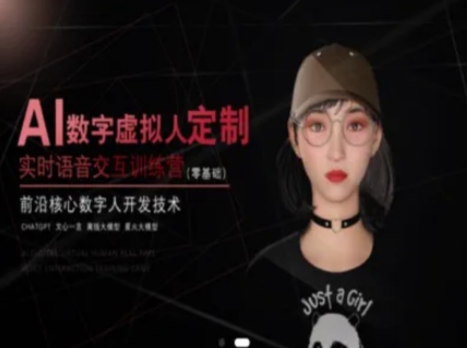 AI数字虚拟人定制，实时语音交互训练营(零基础)，前沿核心数字人开发技术-创业吧