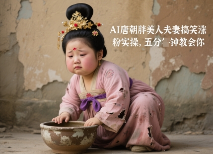 AI唐朝胖美人夫妻搞笑涨粉实操，五分钟教会你-创业吧