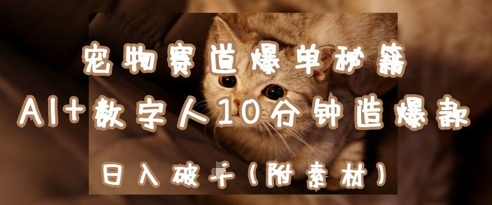 宠物赛道爆单秘籍：AI+数字人10分钟造爆款，日入1k-创业吧