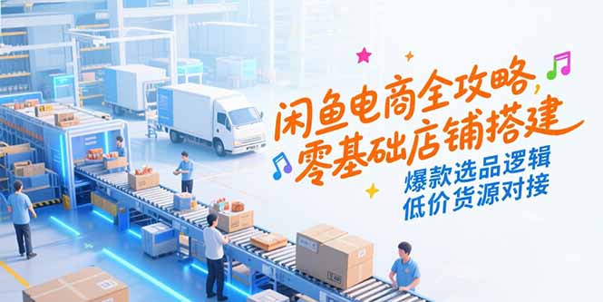 闲鱼电商全攻略，零基础店铺搭建，爆款选品逻辑，低价货源对接-创业吧