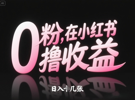 0粉在小红书撸收益，日入几张-创业吧