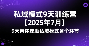 私域模式9天训练营【2025年7月】​9天带你理顺私域模式各个环节-创业吧