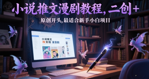 小说推文漫剧教程，二创+原创开头，最适合新手小白项目-创业吧
