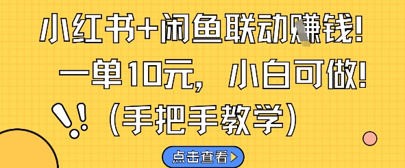 小红书+闲鱼联动挣钱，一单10元，小白可做-创业吧