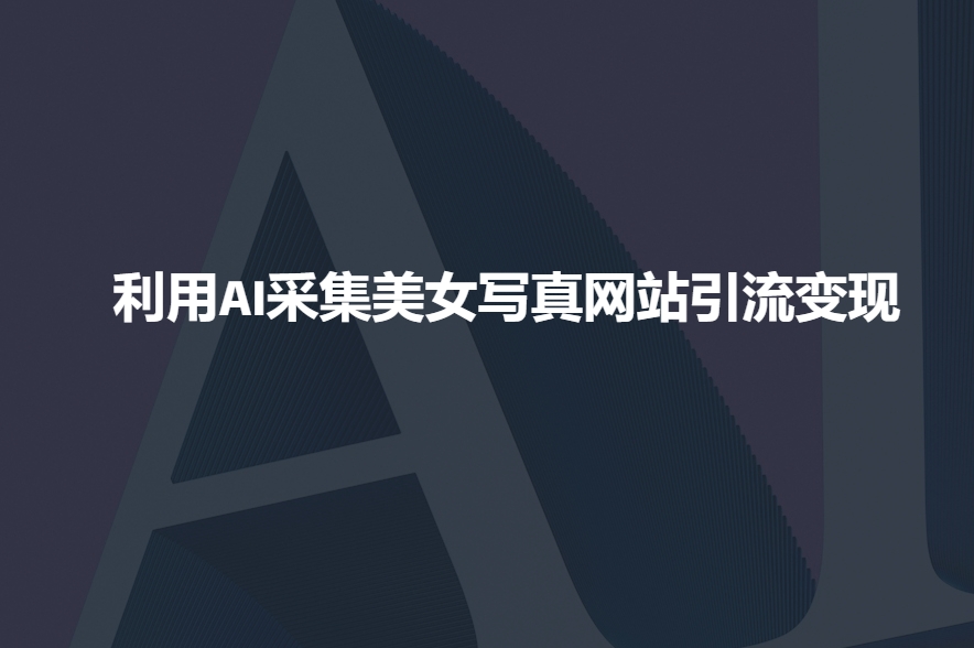 利用AI采集美女写真网站引流变现，引流嘎嘎的-创业吧