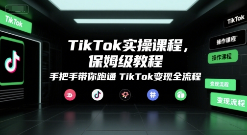 TikTok实操课程，保姆级教程，手把手带你跑通TikTok变现全流程-创业吧