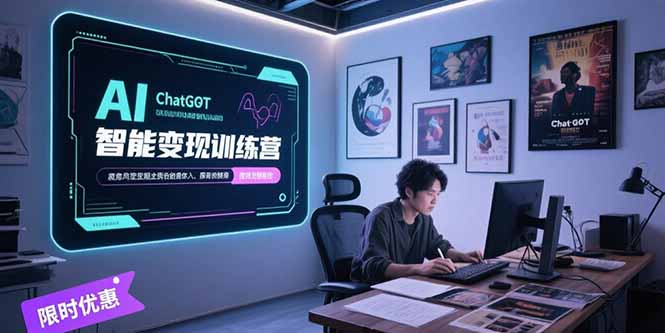 AI智能变现训练营，ChatGPT写作变现，电影解说制作，图文带货方法论-创业吧