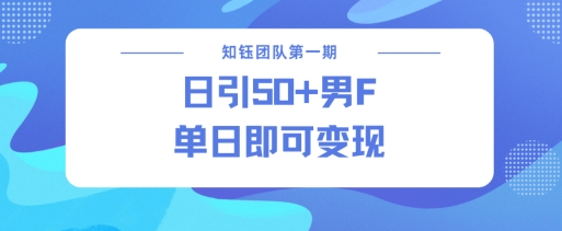 男粉引流新方法不违规，当日即可变现-创业吧