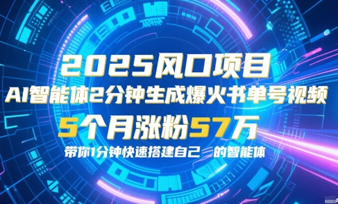 AI智能体2分钟一键生成爆火书单号原创视频，5个月涨粉57w，带你零代码1分钟搭建智能体-创业吧