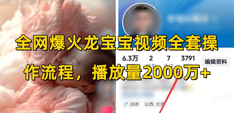 全网爆火龙宝宝视频全套操作流程，播放量2000万+-创业吧