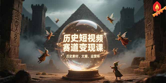 历史短视频赛道变现课，百集素材库应用，文案剪辑技巧，账号运营全案-创业吧