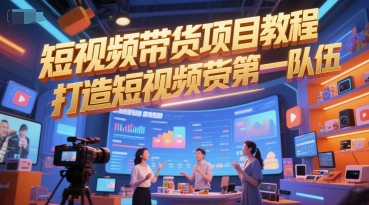 短视频带货项目教程，打造短视频带货第一队伍-创业吧
