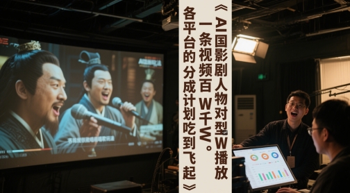 AI三国影视剧人物对口型唱歌玩法，一条视频百W千W播放，各平台的分成计划吃到飞起-创业吧