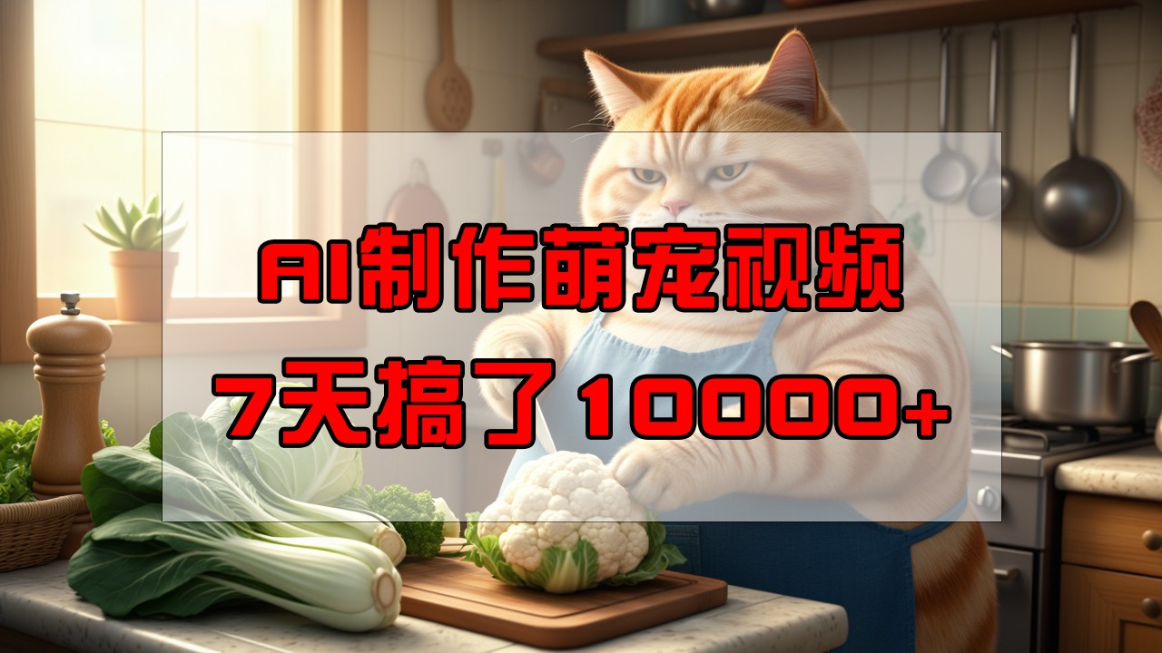 靠AI制作萌宠视频，7天搞了1万+，操作简单门槛低，有手机就行-创业吧