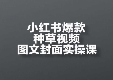 小红书爆款种草视频图文封面实操课，​开店、选品、引流、变现全流程-创业吧