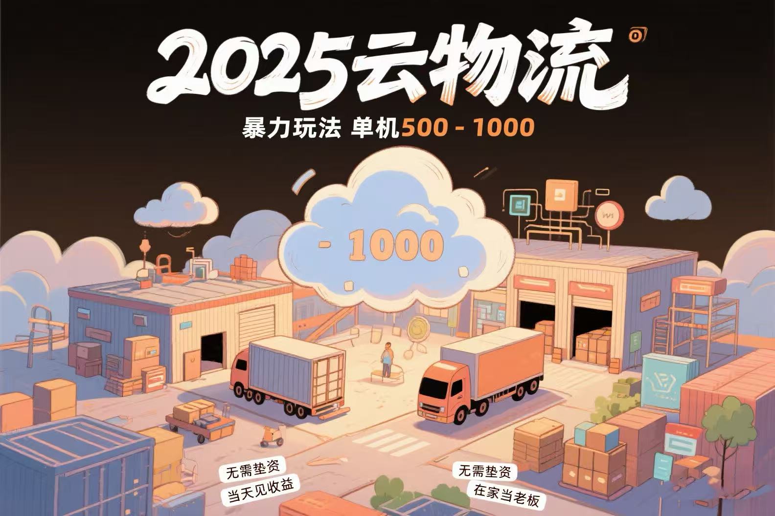 云物流赚差价，项目纯利润500~1000，无需垫资，当天到账。不需要有车，…-创业吧