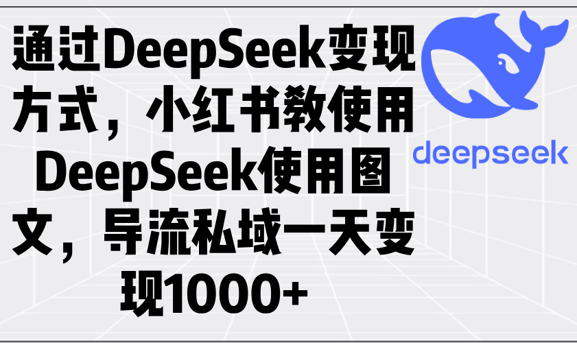通过DeepSeek变现方式，小红书教使用DeepSeek图文，导流私域一天变现1000+-创业吧