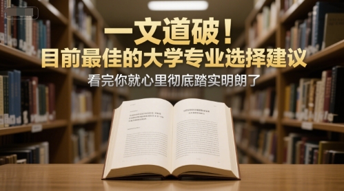 付费文章：一文道破！目前最佳的大学专业选择建议，看完你就心里彻底踏实明朗了-创业吧