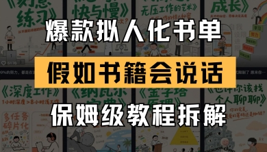 最新爆款拟人化书单玩法，假如书籍会说话，保姆级教程-创业吧