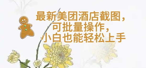 【轻云】最新美团酒店截图，可批量操作，小白也能轻松上手-创业吧