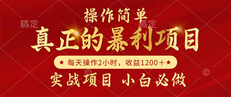 真正的暴利项目，操作简单，每天收益1200＋，自己做老板-创业吧