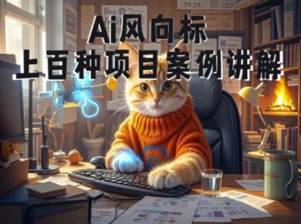 Ai风向标-附100种项目案例玩法-0基础小白到大神ai视频商业应用教学-创业吧