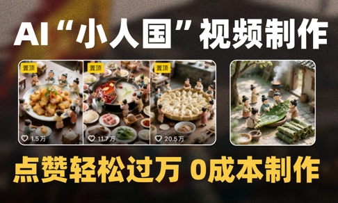 爆款1000W+播放微缩景观迷你小人国AI视频0成本制作全流程教学-创业吧