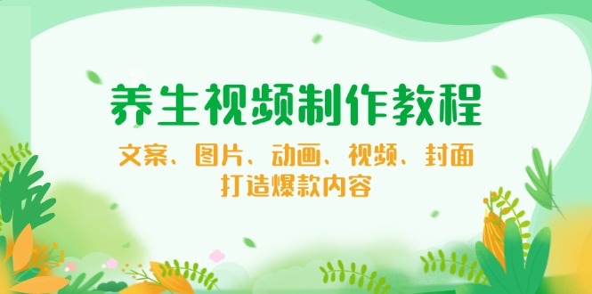 养生视频制作教程，文案、图片、动画、视频、封面，打造爆款内容-创业吧