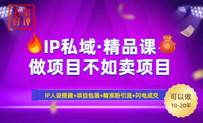 2025年“IP私域·密训精品课”，日赚3000+小白避坑年赚百万，暴力引流…-创业吧