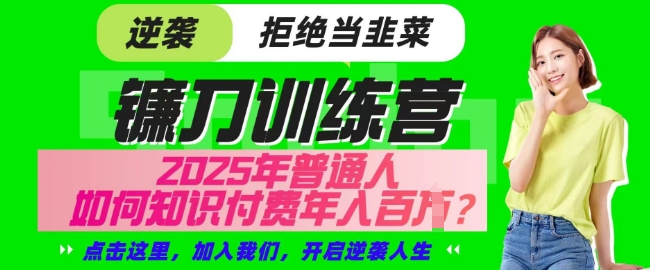 【网创项目终点站-镰刀训练营超级IP合伙人】25年普通人如何通过知识付费实现逆袭【揭秘】-创业吧