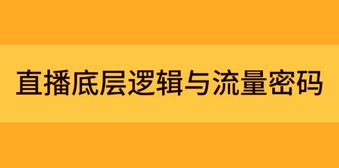 直播底层逻辑与流量密码：定位模型+案例拆解，急速流承接与数据优化全攻略-创业吧