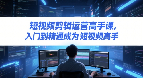 短视频剪辑运营高手课，入门到精通成为短视频高手-创业吧